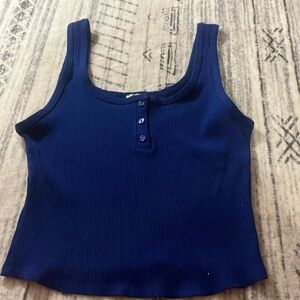 New top, just got after the holidays,worn in the dressing room, dark blue,